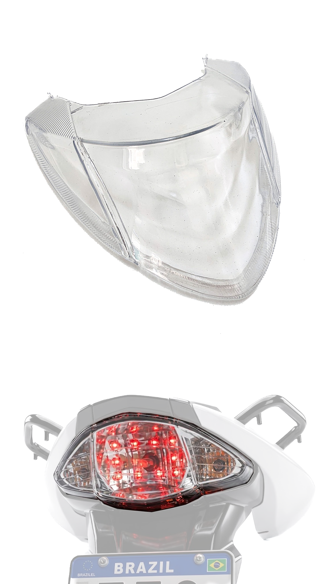 Lente Lanterna Traseira Honda Titan 150 2009 a 2013 Cristal