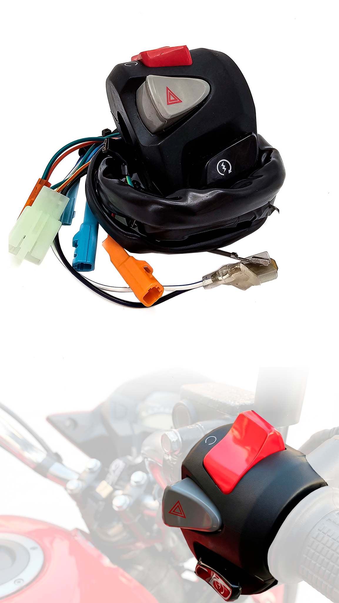 Punho De Partida Com Pisca Alerta Cb500 Fan 150 Titan 160 Start 160 Com Plug